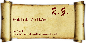 Rubint Zoltán névjegykártya